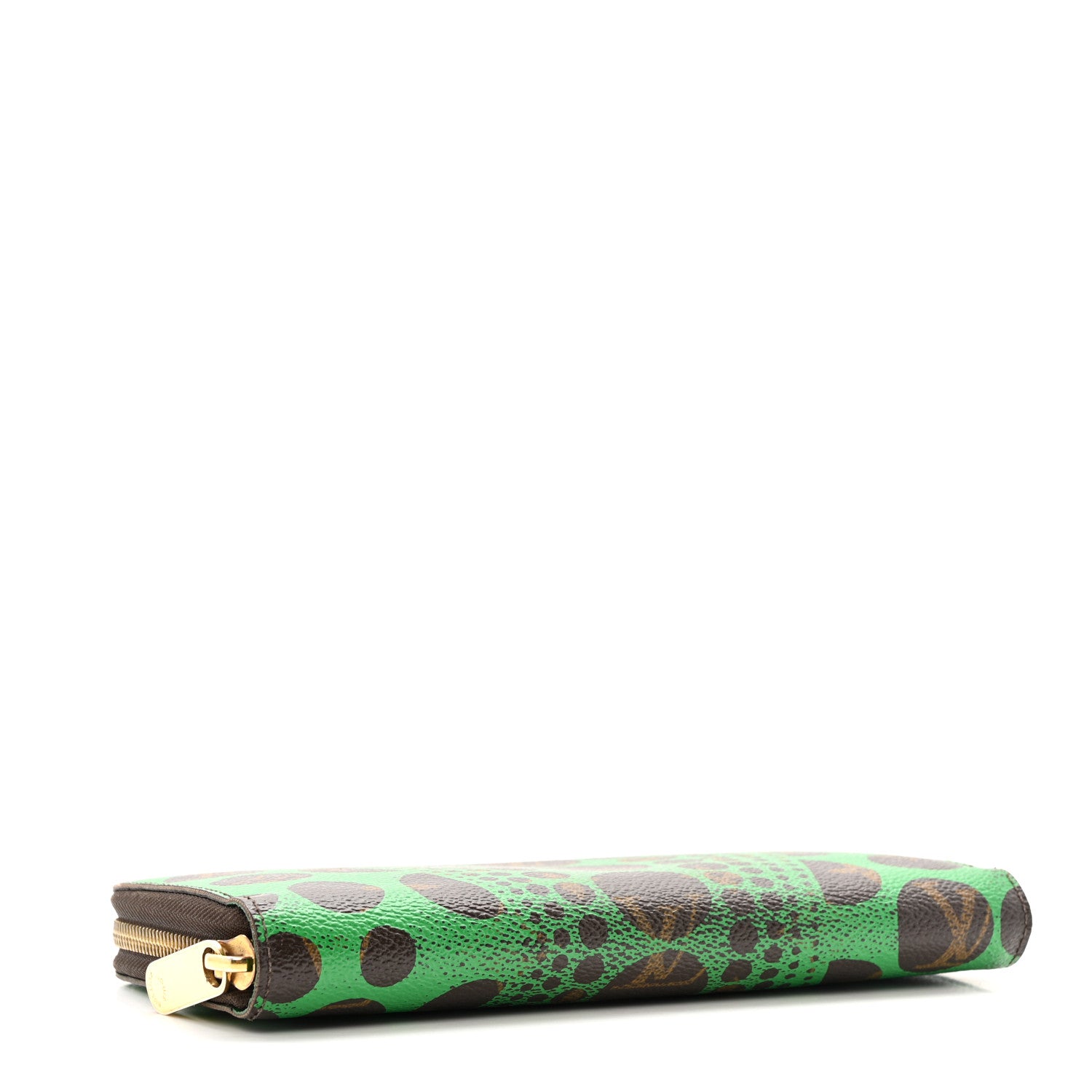 カ*ズ様 Louis Vuitton ダミエ 二つ折り　唐草模様 Louis Vuitton Monogram Kusama Pumpkin Dots Zippy Wallet Green