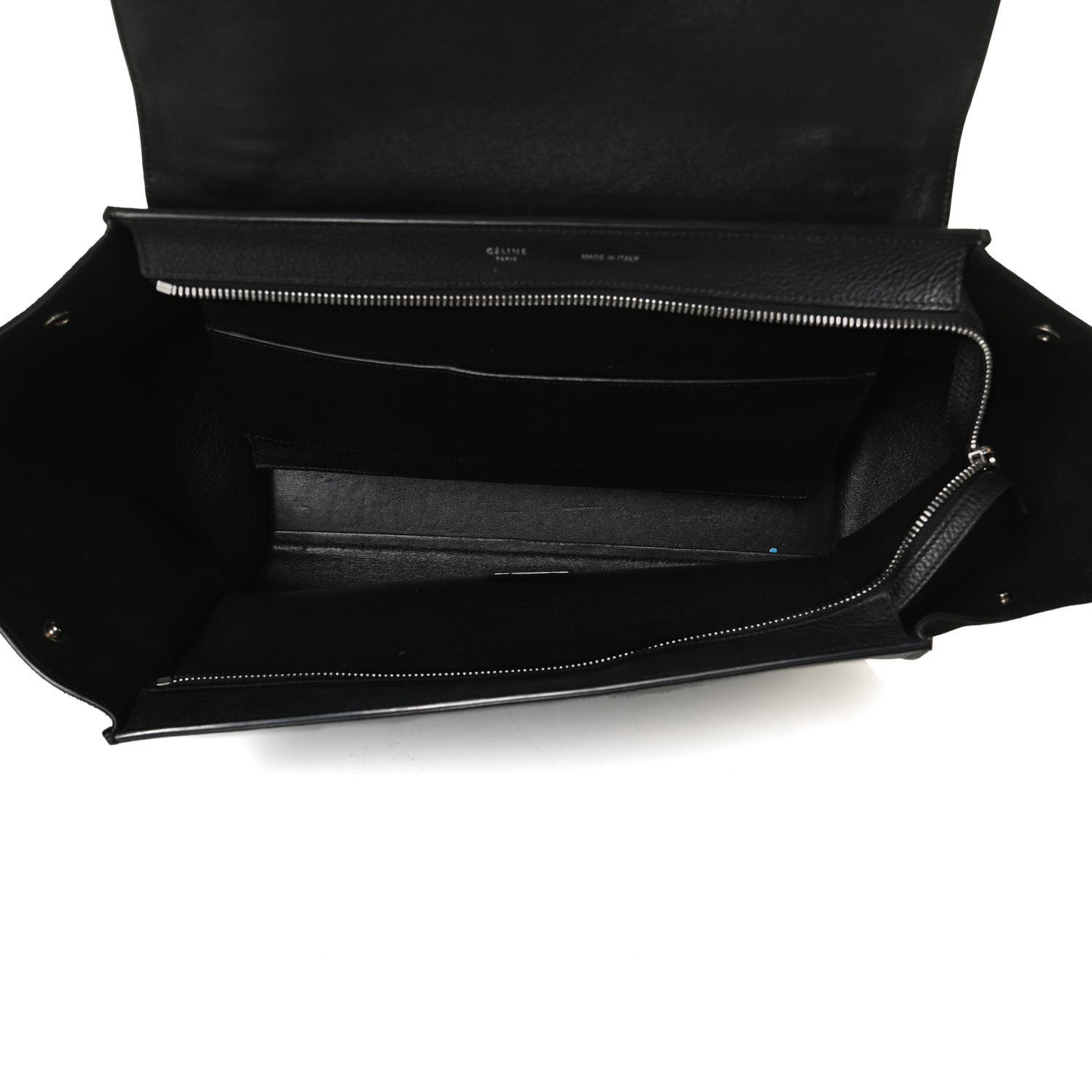 Drummed Calfskin Suede Medium Trapeze Black