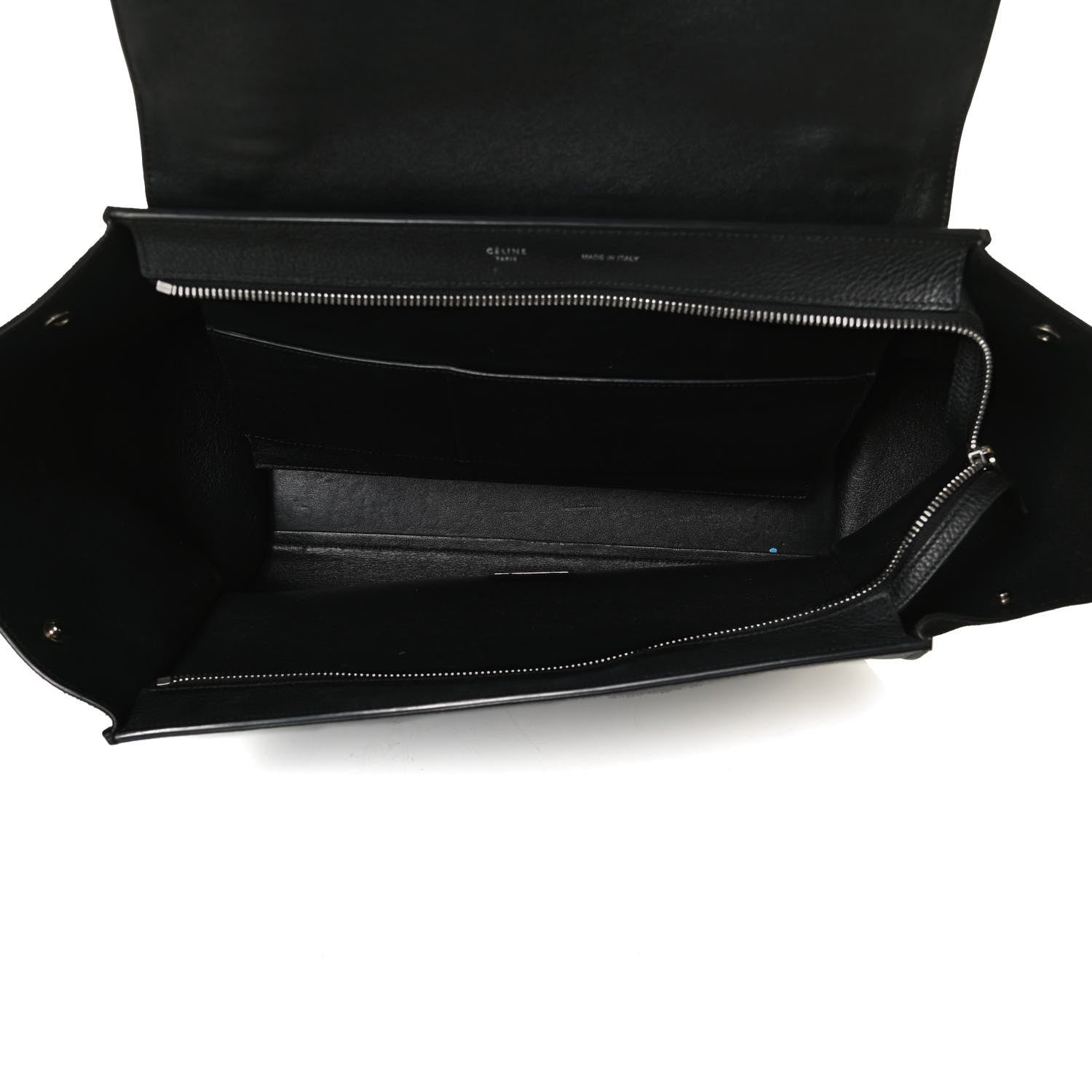 Celine Drummed Calfskin Suede Medium Trapeze Black 4 of 13