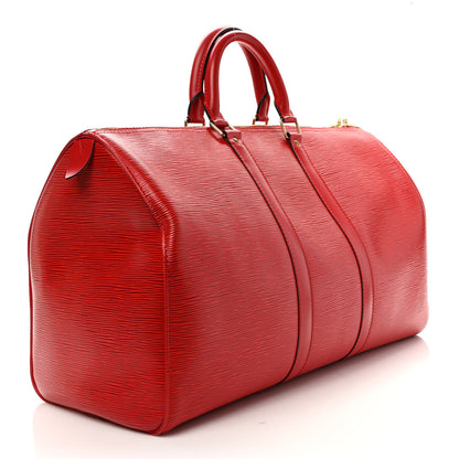 Louis Vuitton Epi Keepall 45 Castillan Red 3 of 11