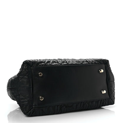Christian Dior Gaufre Lambskin Cannage Delices Tote Black 3 of 6