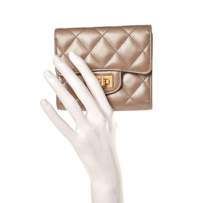 Chanel Metallic Aged Calfskin Quilted Small Reissue Wallet Gold 2 of 9