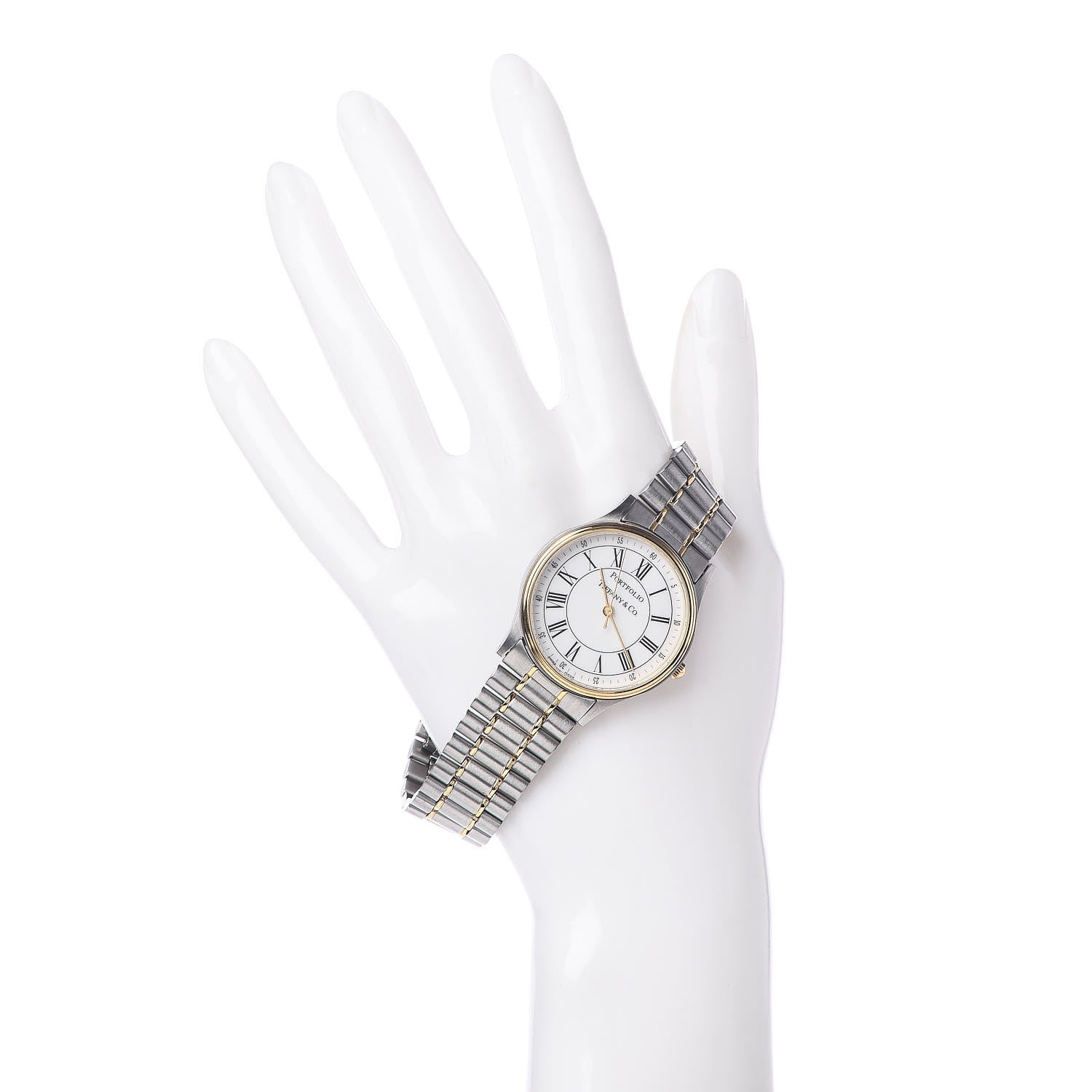Tiffany Stainless Steel 18K Yellow Gold 33mm Portfolio Quartz Watch 2 of 5
