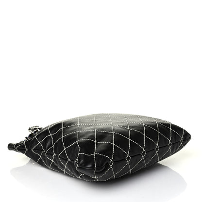 Chanel Lambskin Contrast Stitch Shoulder Bag Black 3 of 7