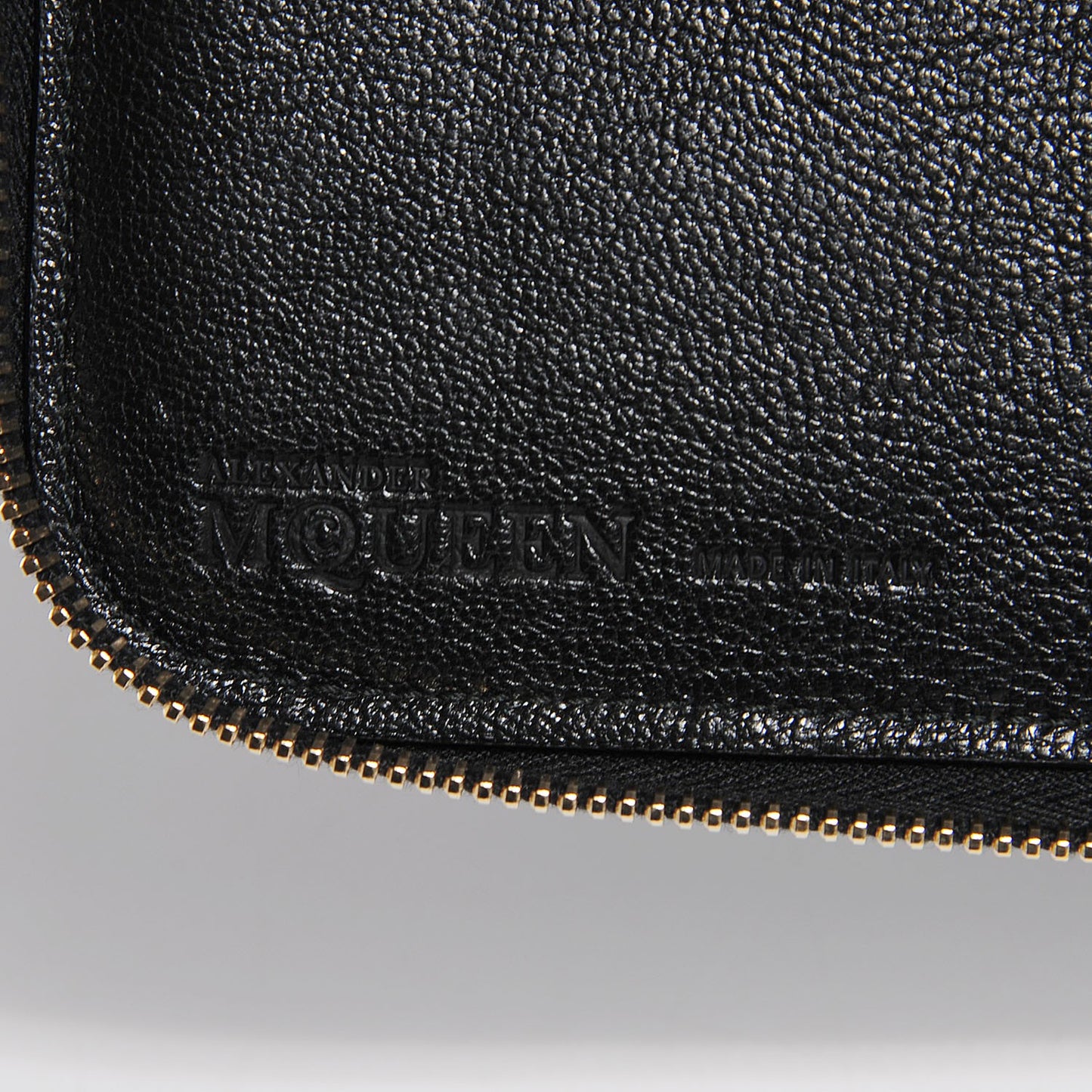 Calfskin Skull Charm Zip Around Tablet Case Black