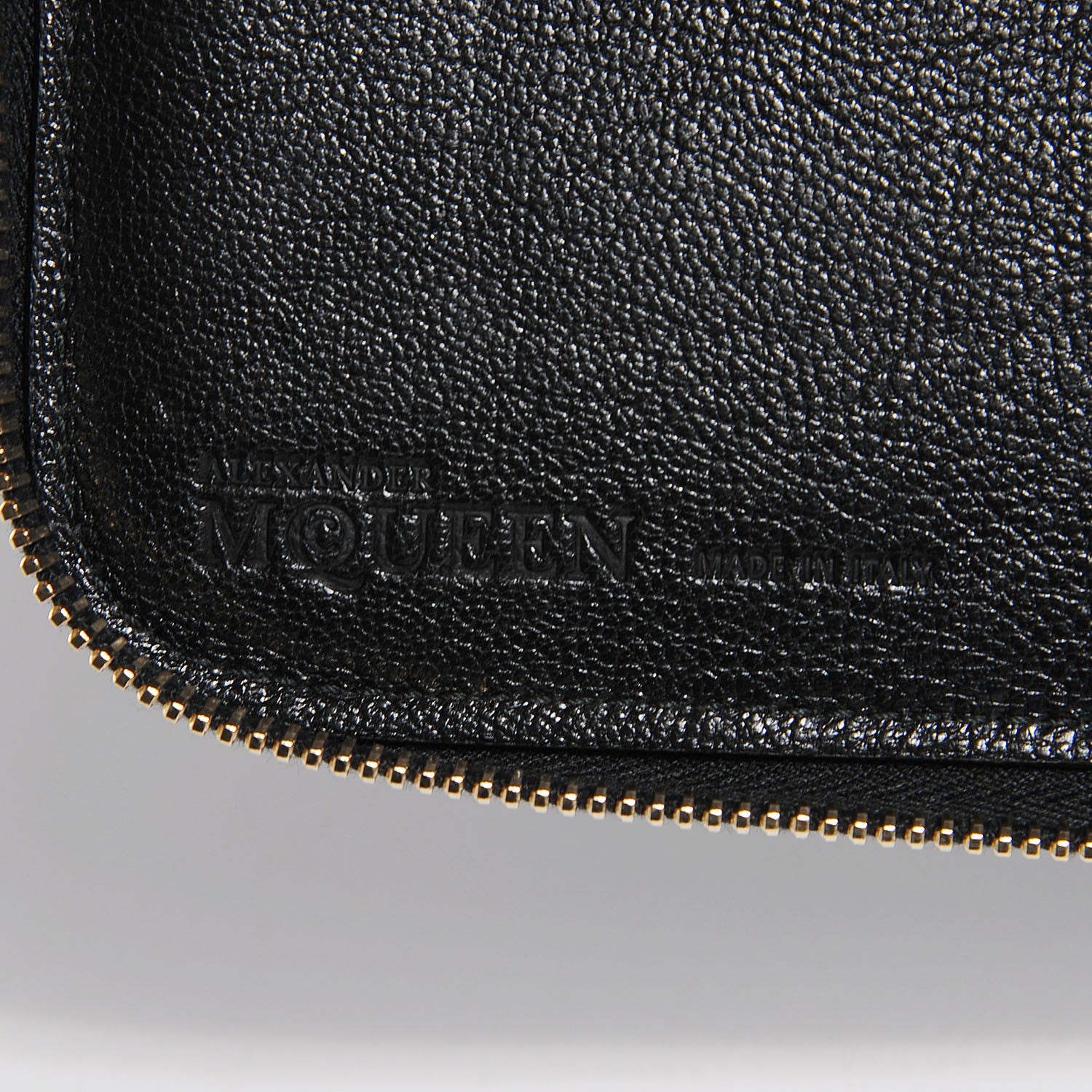 Alexander McQueen Calfskin Skull Charm Zip Around Tablet Case Black 6 of 8