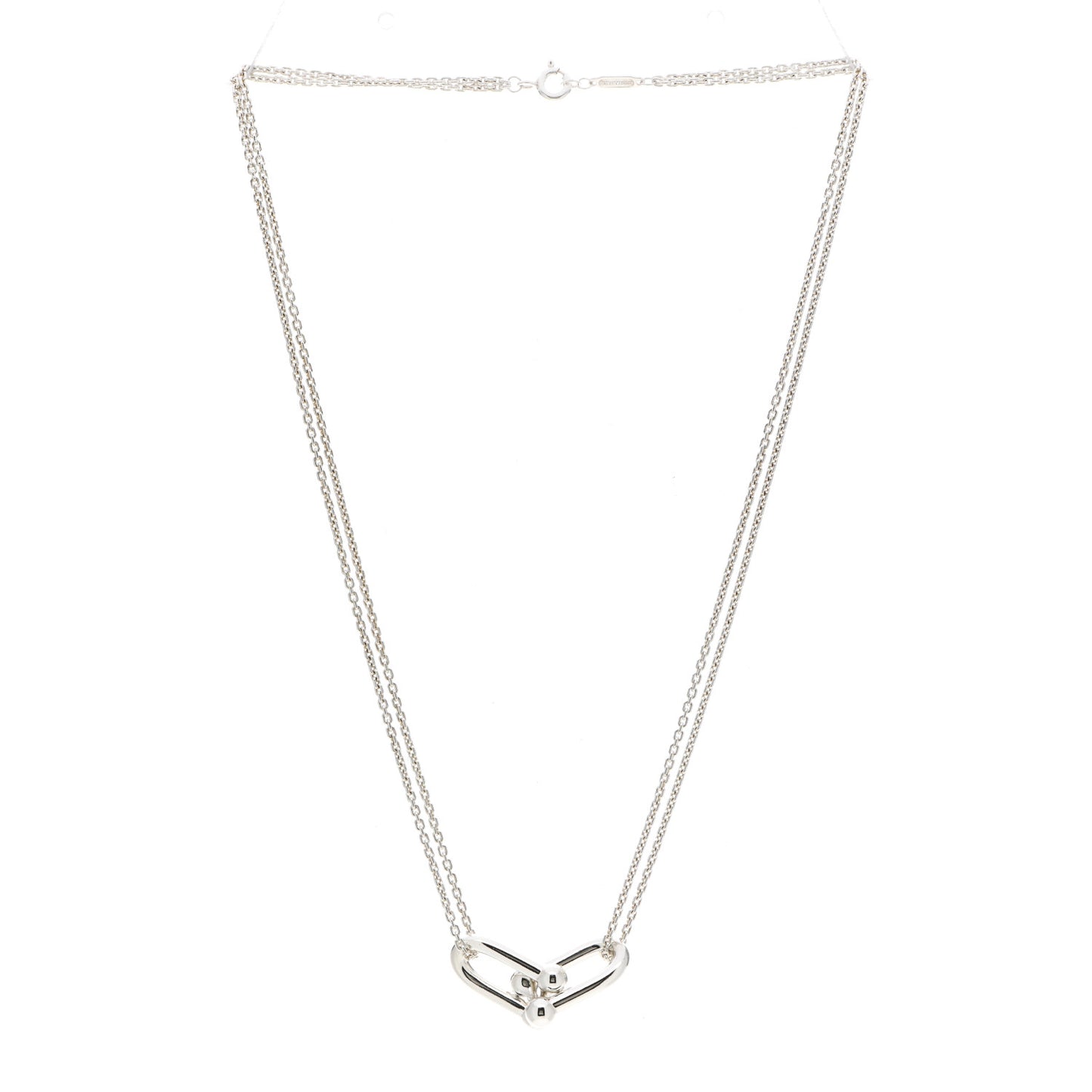 Sterling Silver Double HardWear Link Pendant Necklace