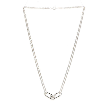 Tiffany Sterling Silver Double HardWear Link Pendant Necklace 3 of 4