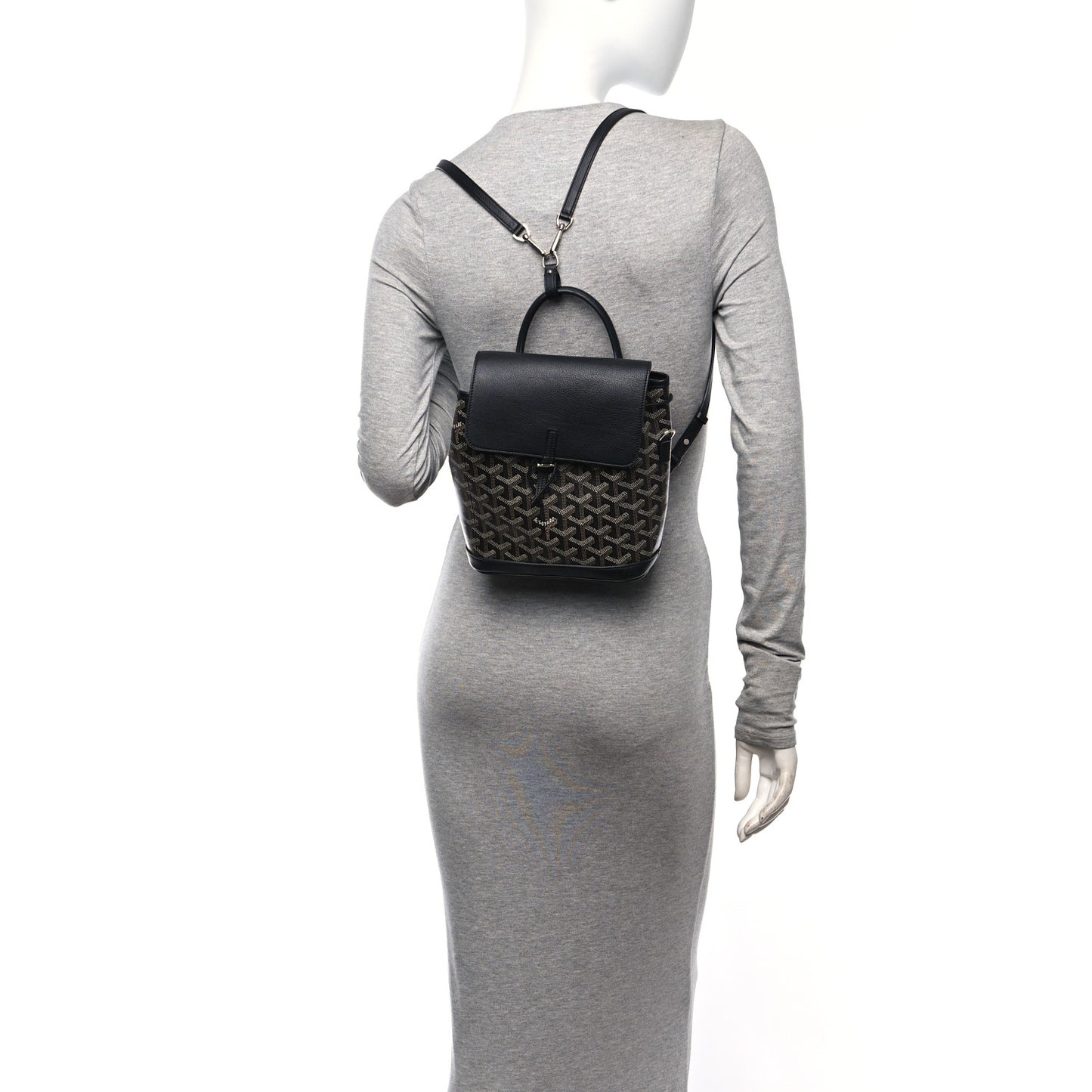 Goyardine Calfskin Mini Alpin Backpack Black