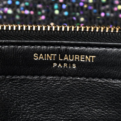 Saint Laurent Glitter Classic Monogram Chain Wallet Black Multicolor 6 of 10
