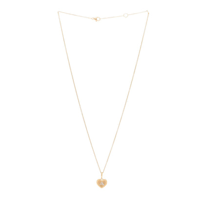 David Yurman 18K Yellow Gold Diamond Heart Initial A Charm Necklace 3 of 7