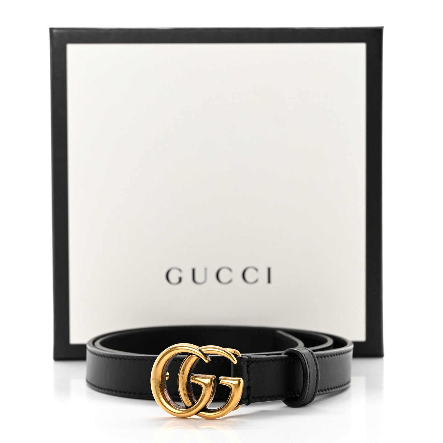 Gucci Calfskin Double G 20mm Belt 80 32 Black 6 of 6
