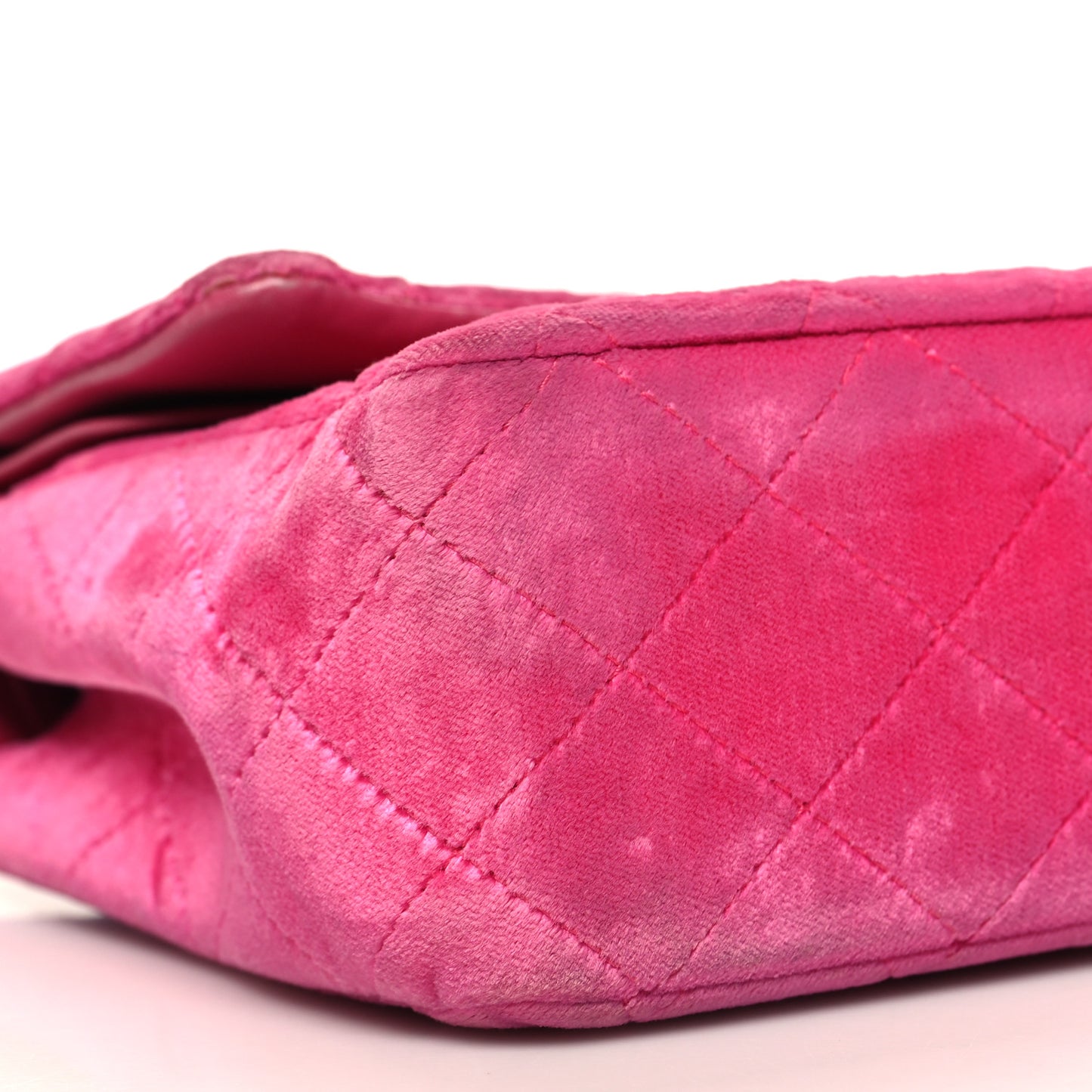 Velvet Quilted Medium Double Flap Pink