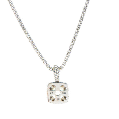 David Yurman Sterling Silver Pave Diamond Lemon Citrine 7mm Petite Albion Necklace 4 of 5