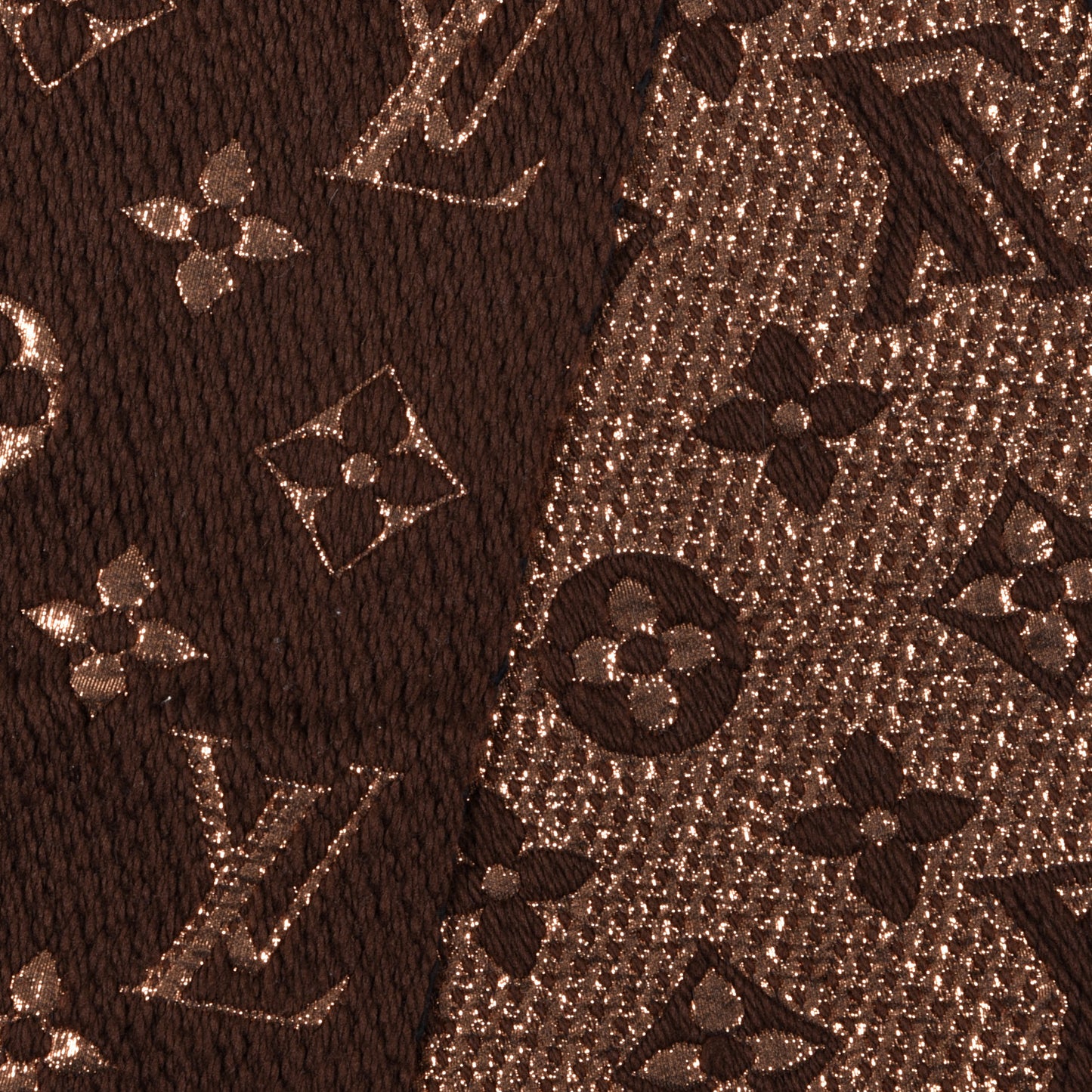 Wool Silk Logomania Shine Scarf Marron