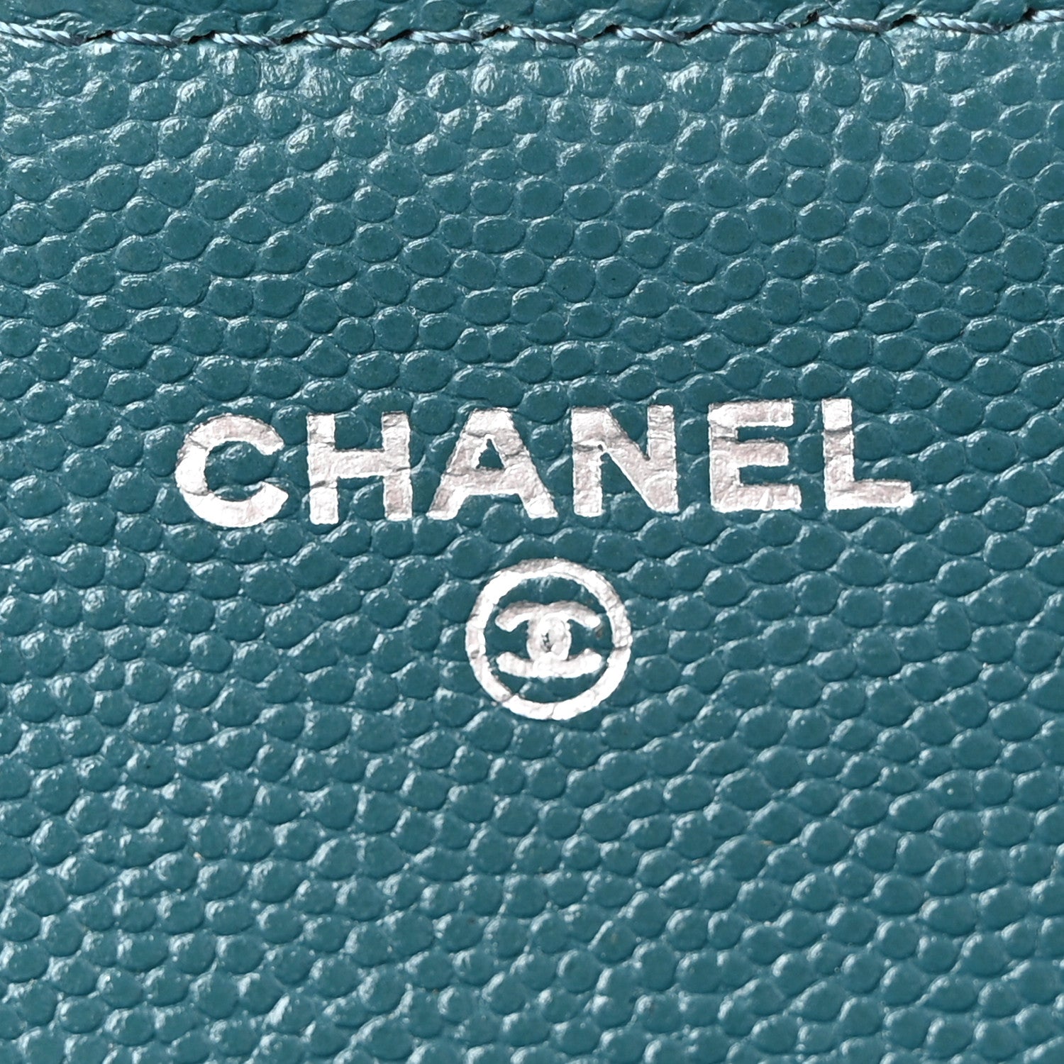 Chanel Caviar Quilted Large Gusset Flap Wallet Dark Turquoise 6 of 15
