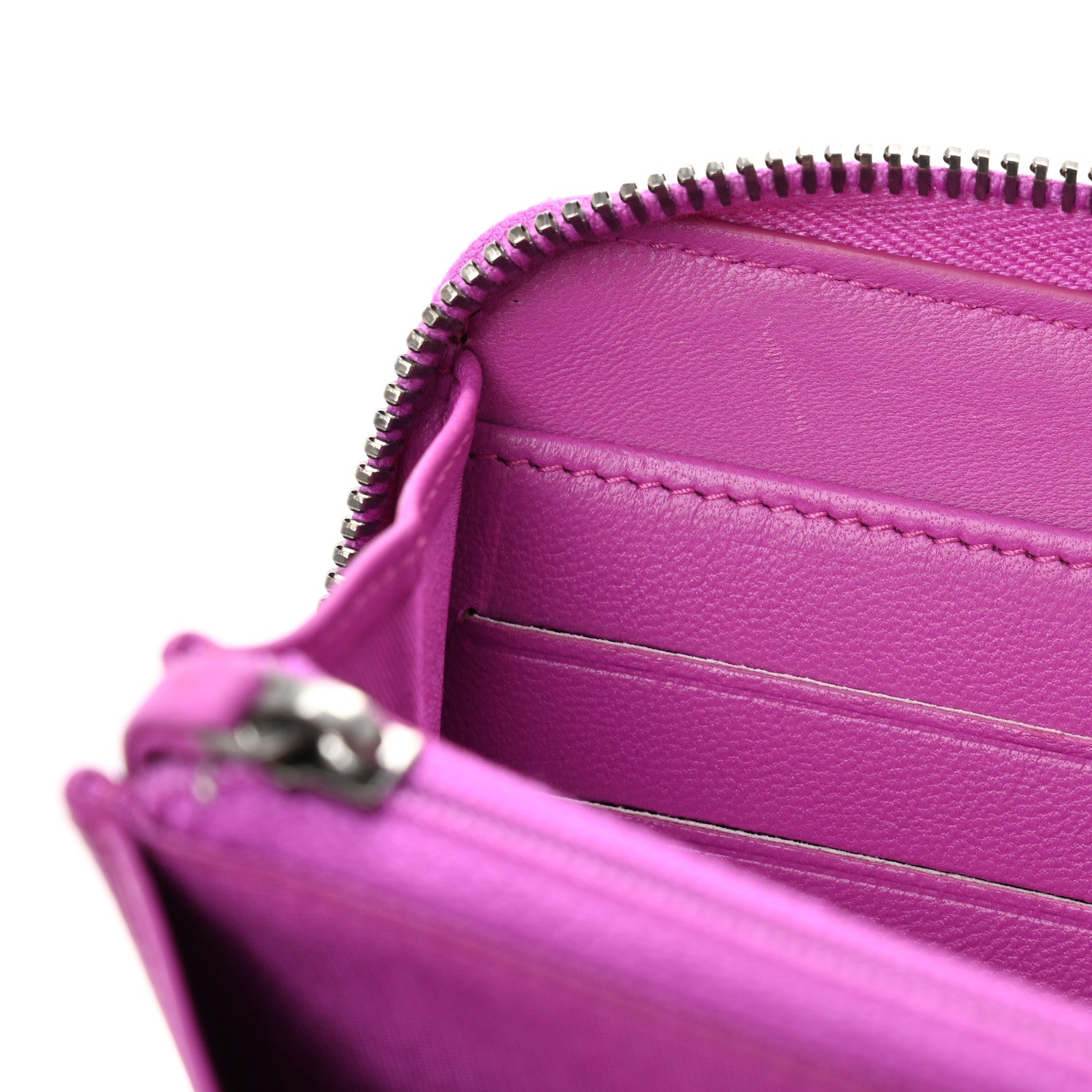 Chanel Lambskin Quilted Small Coco Boy Zip Around Wallet Purple 10 of 12
