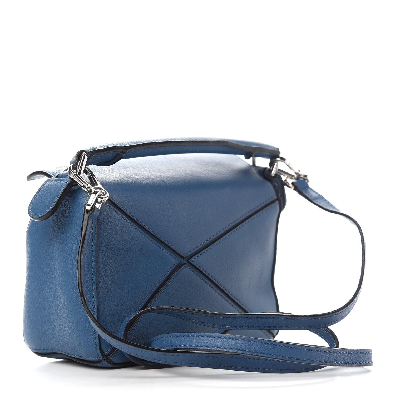 Loewe Calfskin Mini Puzzle Bag Blue 3 of 9