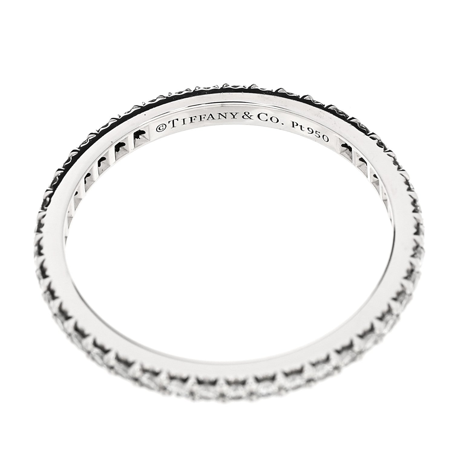 Tiffany Platinum Diamond .32ctw Soleste Eternity Band Ring 50 5.5 4 of 4