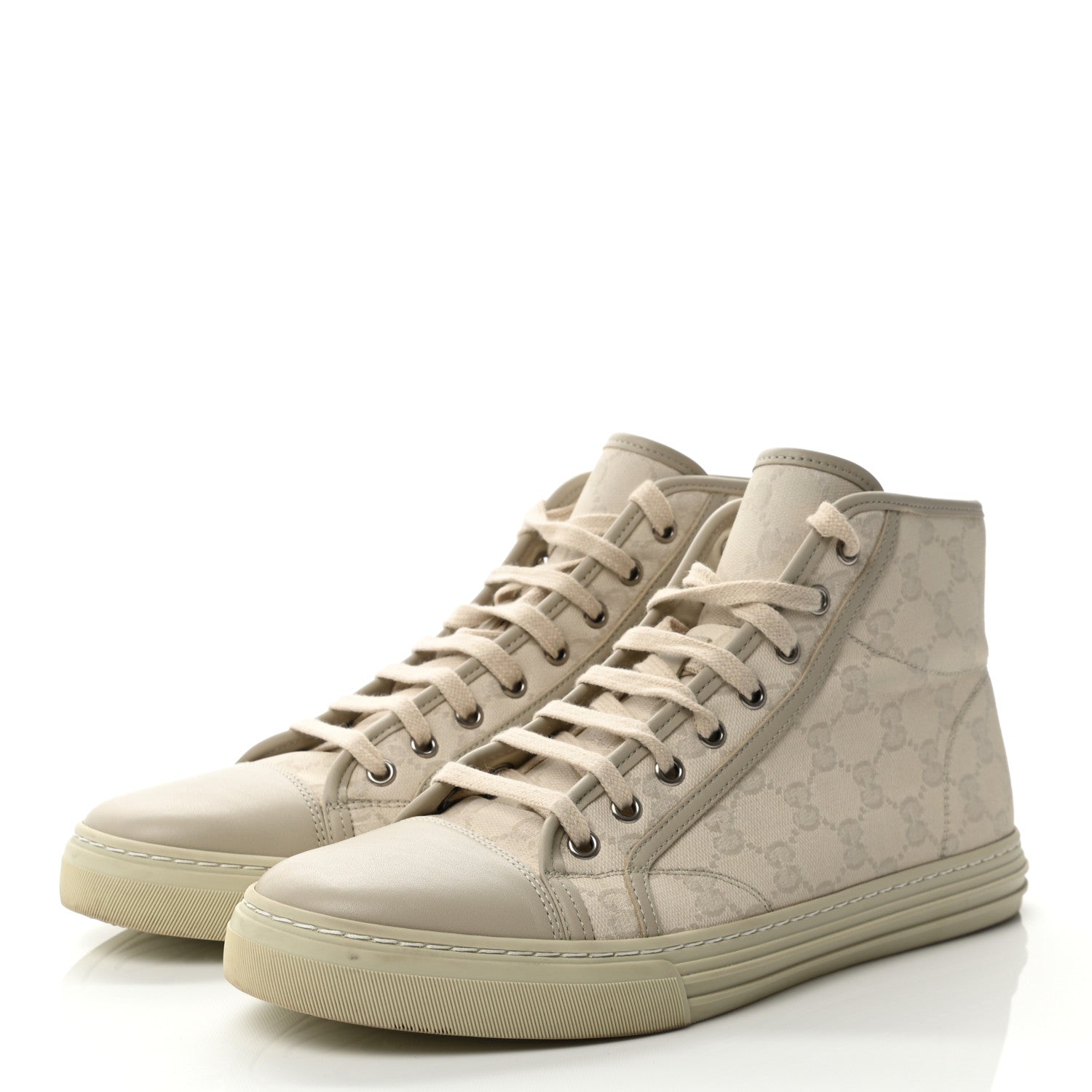 Gucci Monogram Mens High Top Sneakers 8 Mystic White 3 of 10