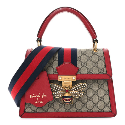 Gucci GG Supreme Monogram Small Queen Margaret Top Handle Bag Red 1 of 10