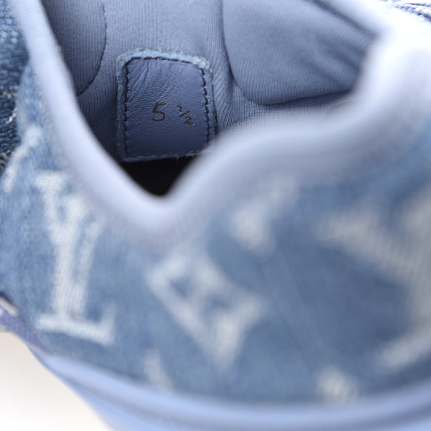 Denim Rubber Monogram Fastlane Low Sneakers 5.5 Navy