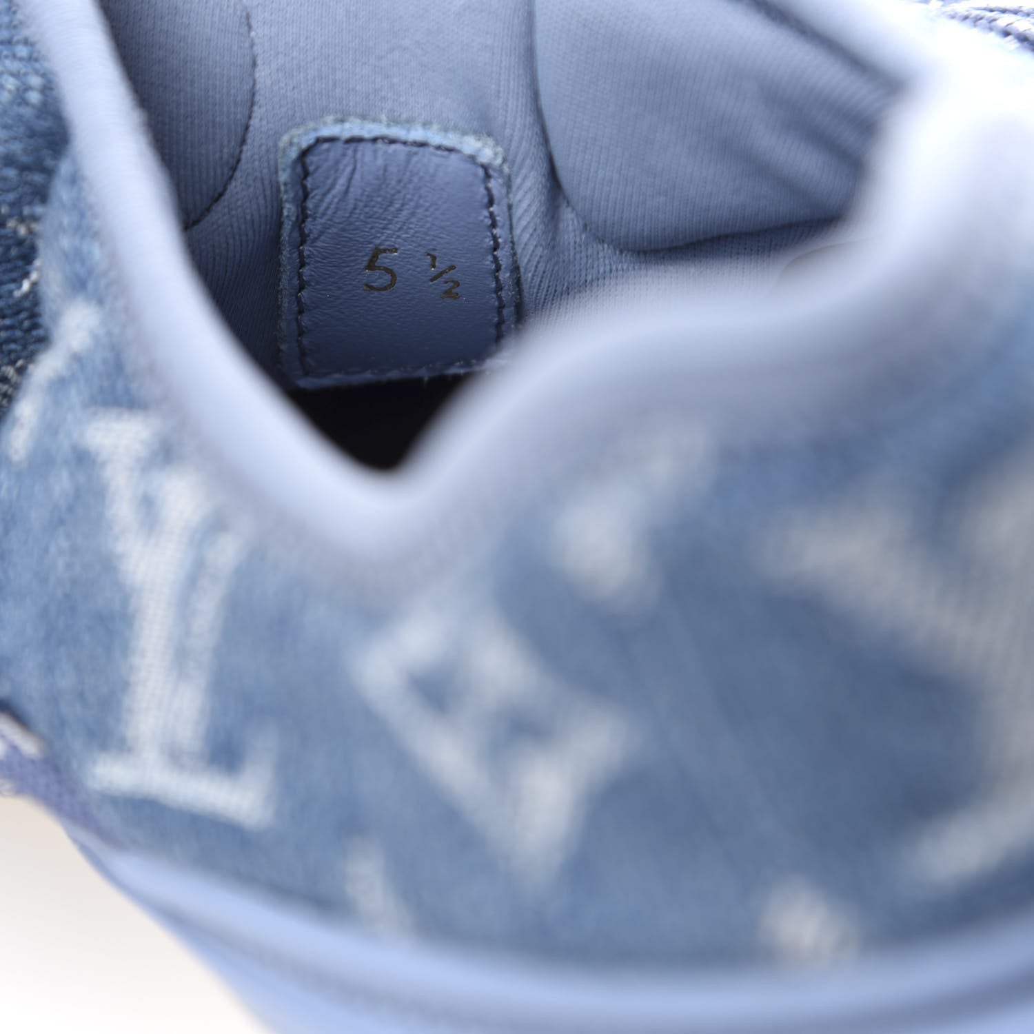 Louis Vuitton Denim Rubber Monogram Fastlane Low Sneakers 5.5 Navy 10 of 10