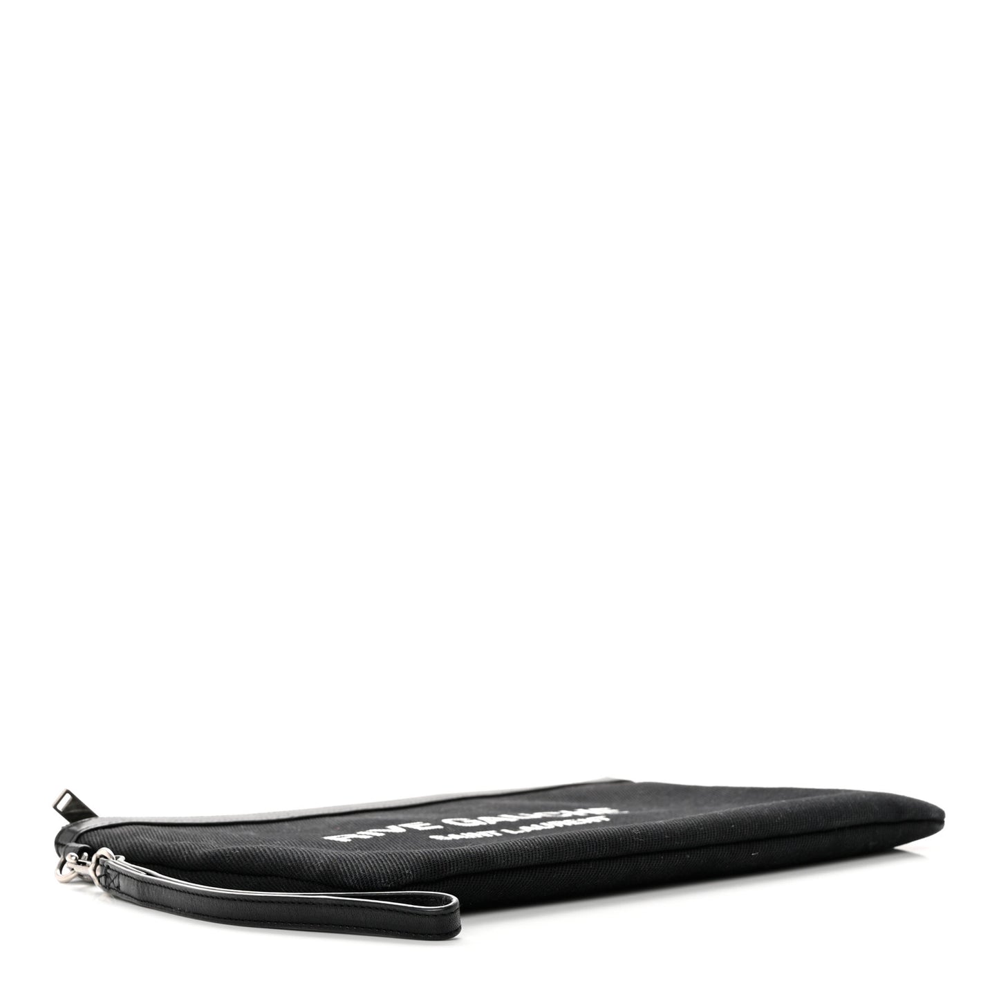 Linen Canvas Rive Gauche Zipped Pouch Black
