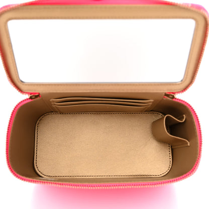 Chanel Patent Quilted Pearl Crush Small Vanity Case With Chain Neon Pink 5 of 11