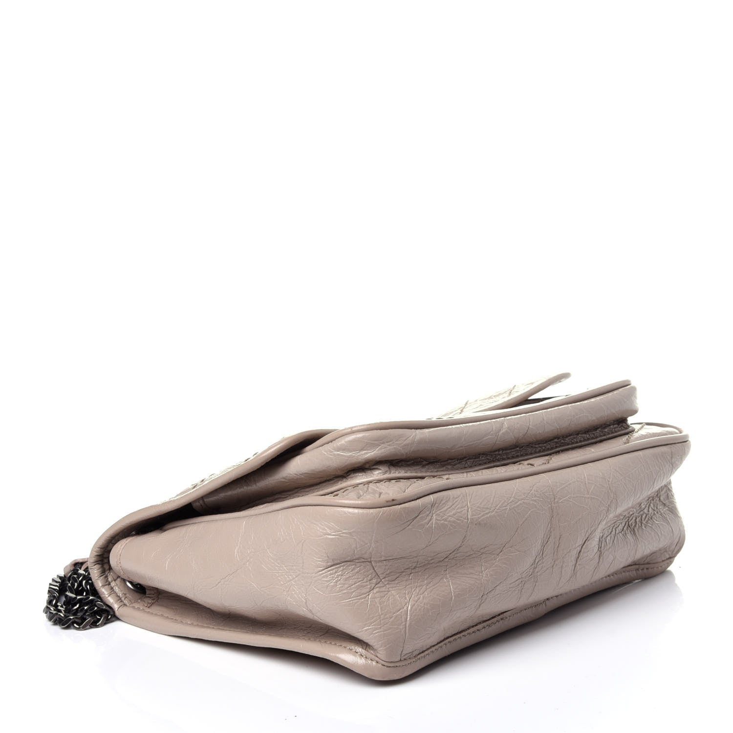 Saint Laurent Crinkled Calfskin Matelasse Monogram Baby Niki Chain Satchel Light Natural 7 of 19
