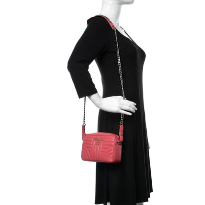 Prada Soft Calfskin Diagramme Crossbody Bag Peonia 2 of 9