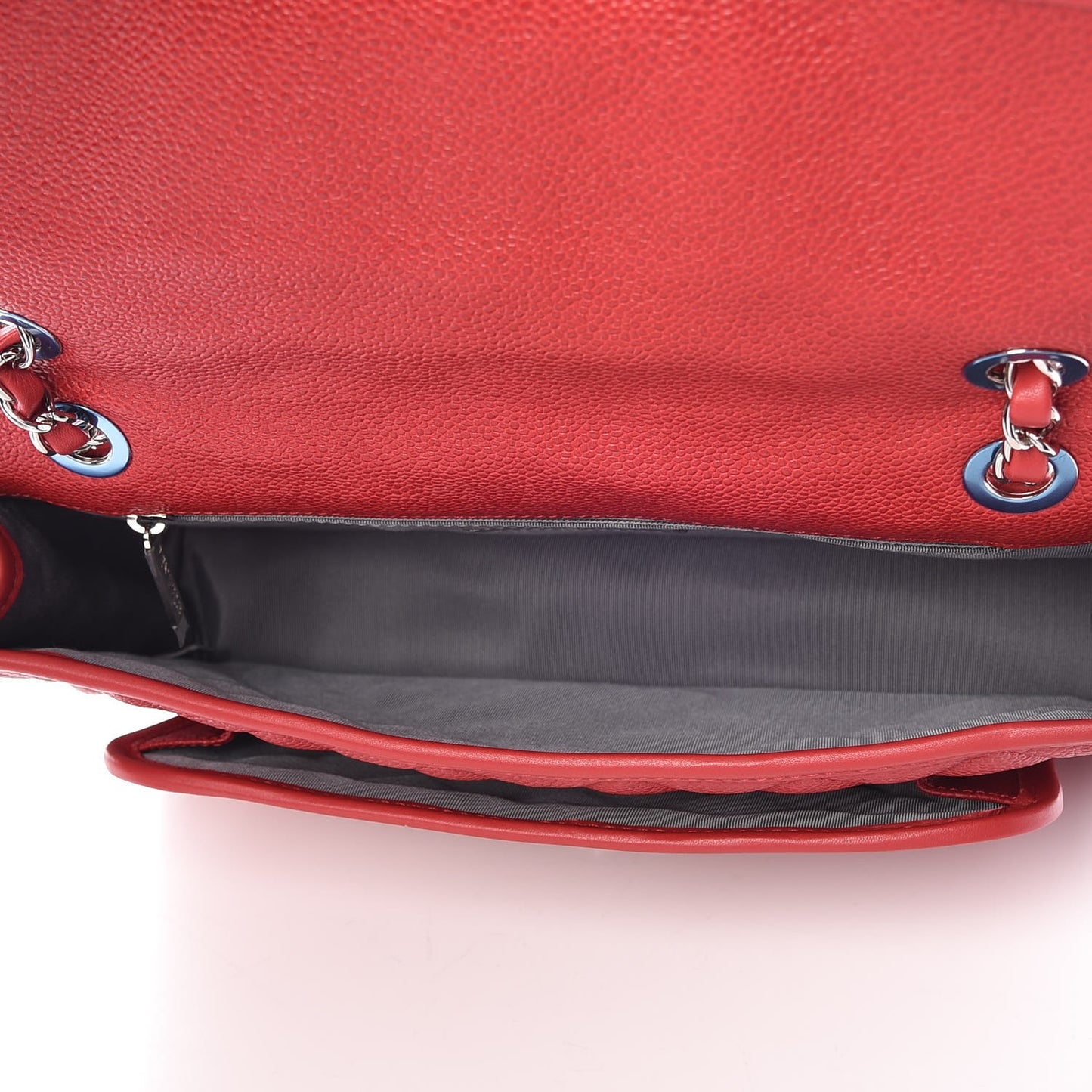Caviar Quilted Medium French Riviera Flap Red