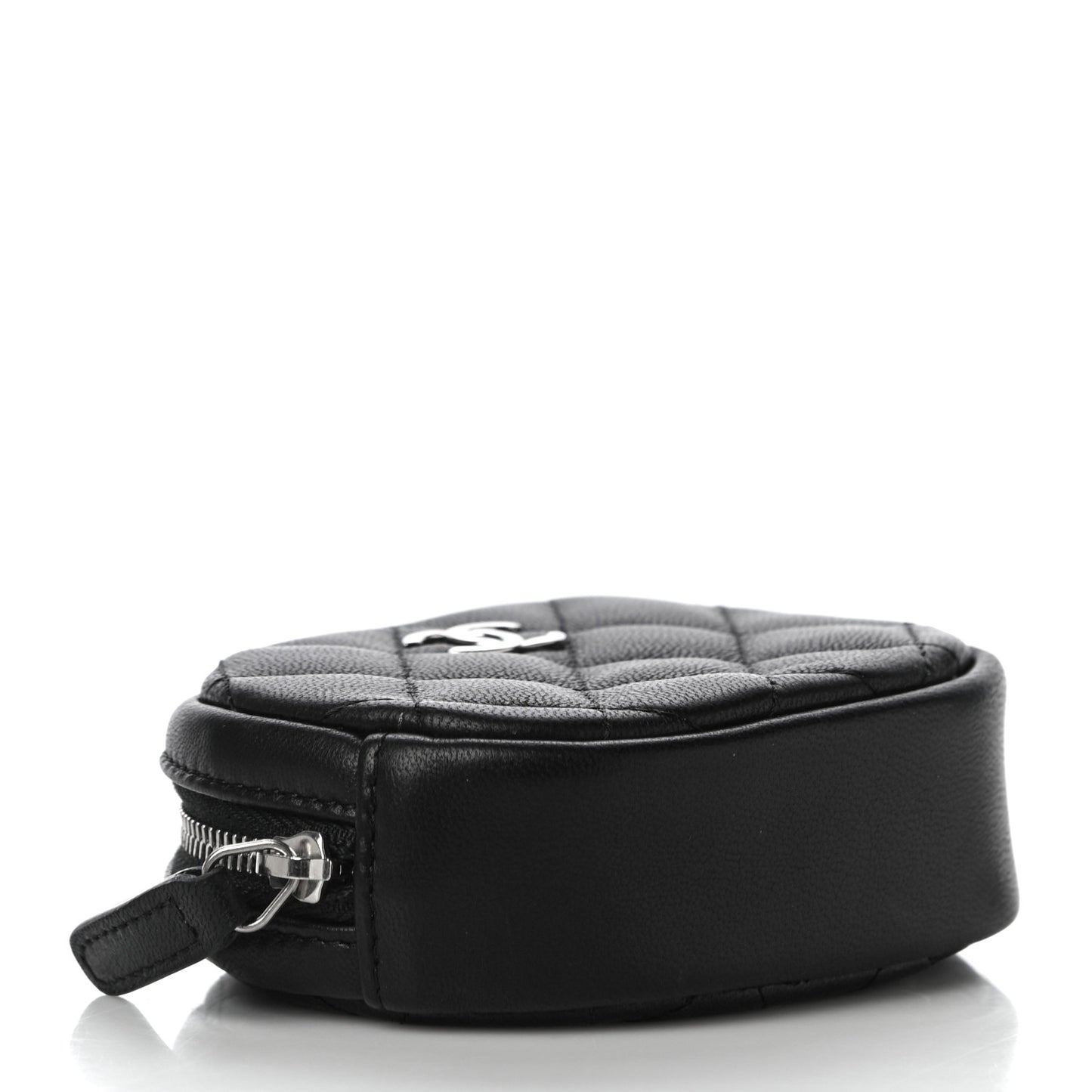 Lambskin Quilted Zip Around Classic Coin Purse Black
