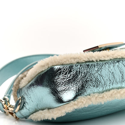 Fendi Metallic Lambskin Sheepskin Fur Re-Edition 2005-2006 Baguette Light Blue 8 of 9