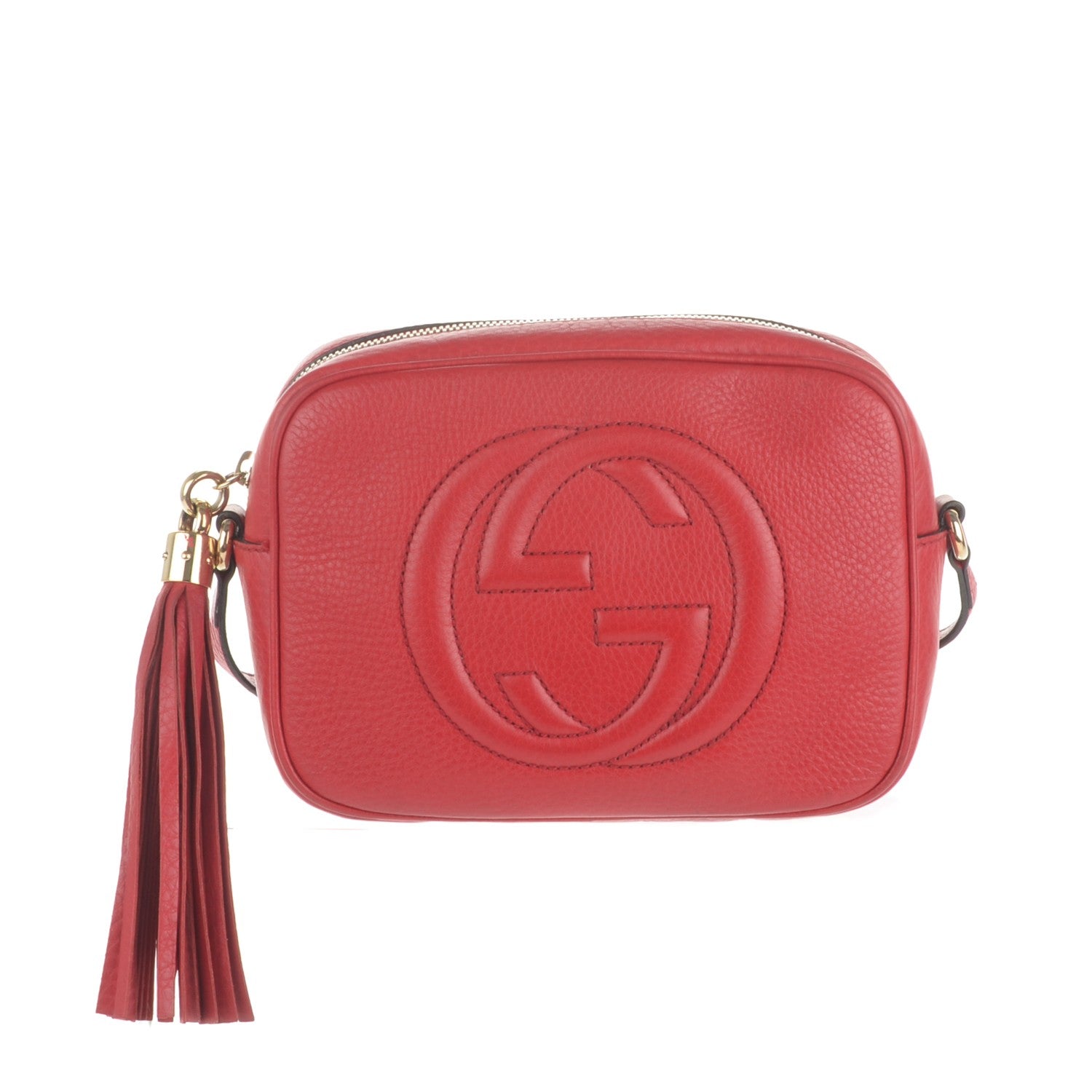 Gucci Pebbled Calfskin Small Soho Disco Bag Tabasco Red 1 of 9