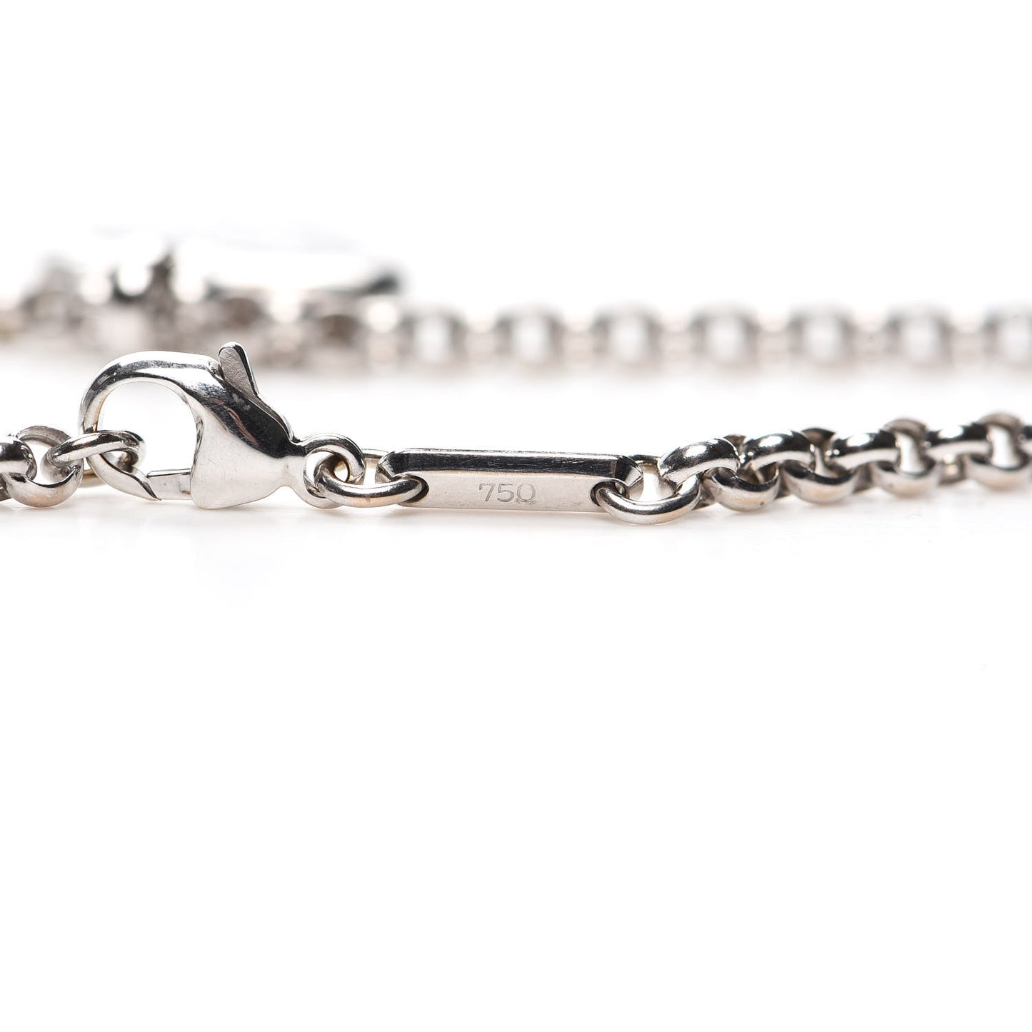 18K White Gold 5 Happy Diamonds Icons Heart Pendant Necklace