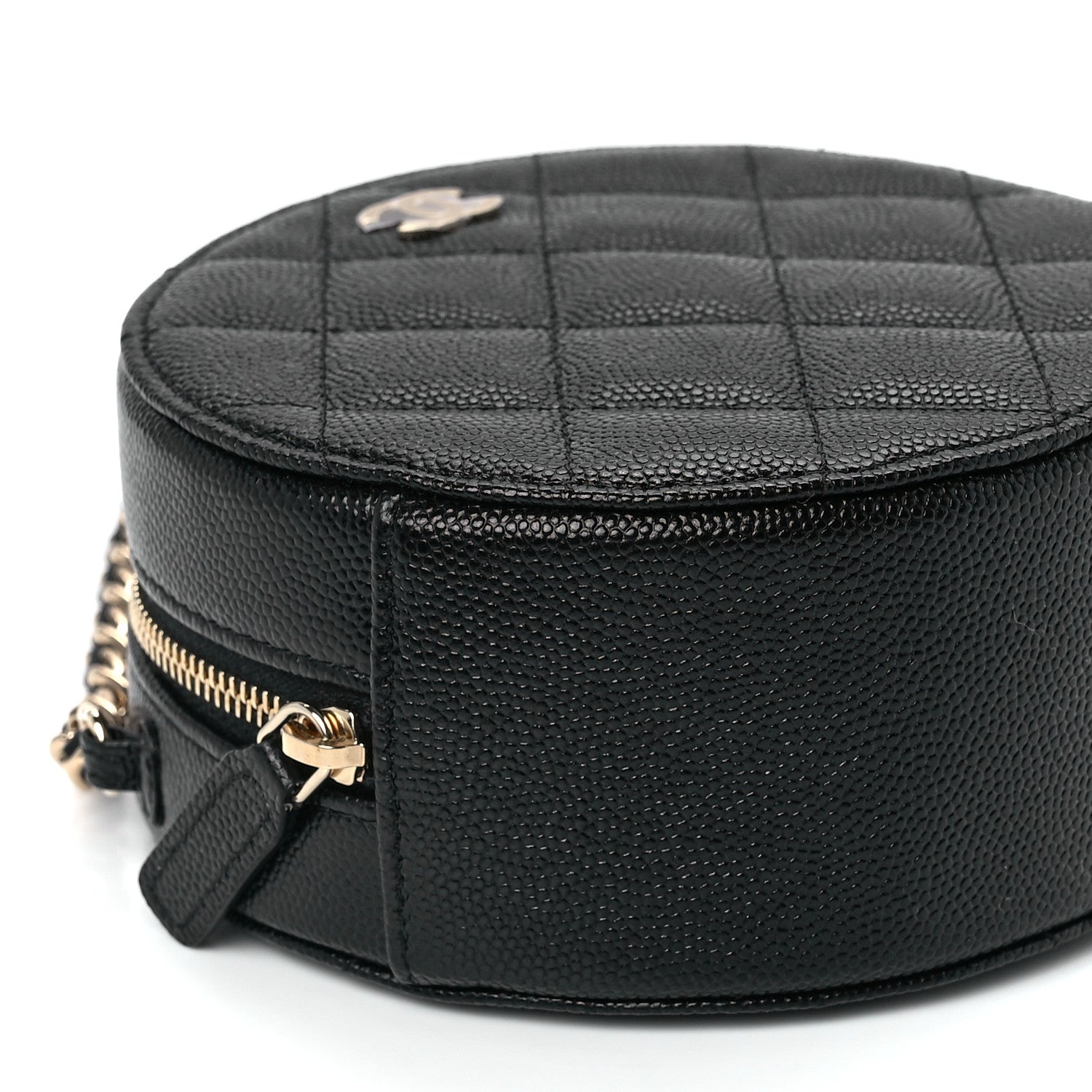 Chanel Caviar Quilted Round Clutch With Chain Black 10 of 12