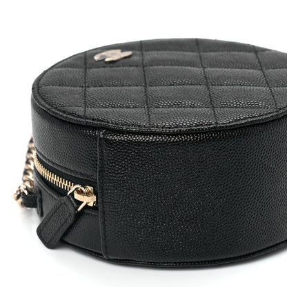 Chanel Caviar Quilted Round Clutch With Chain Black 10 of 12