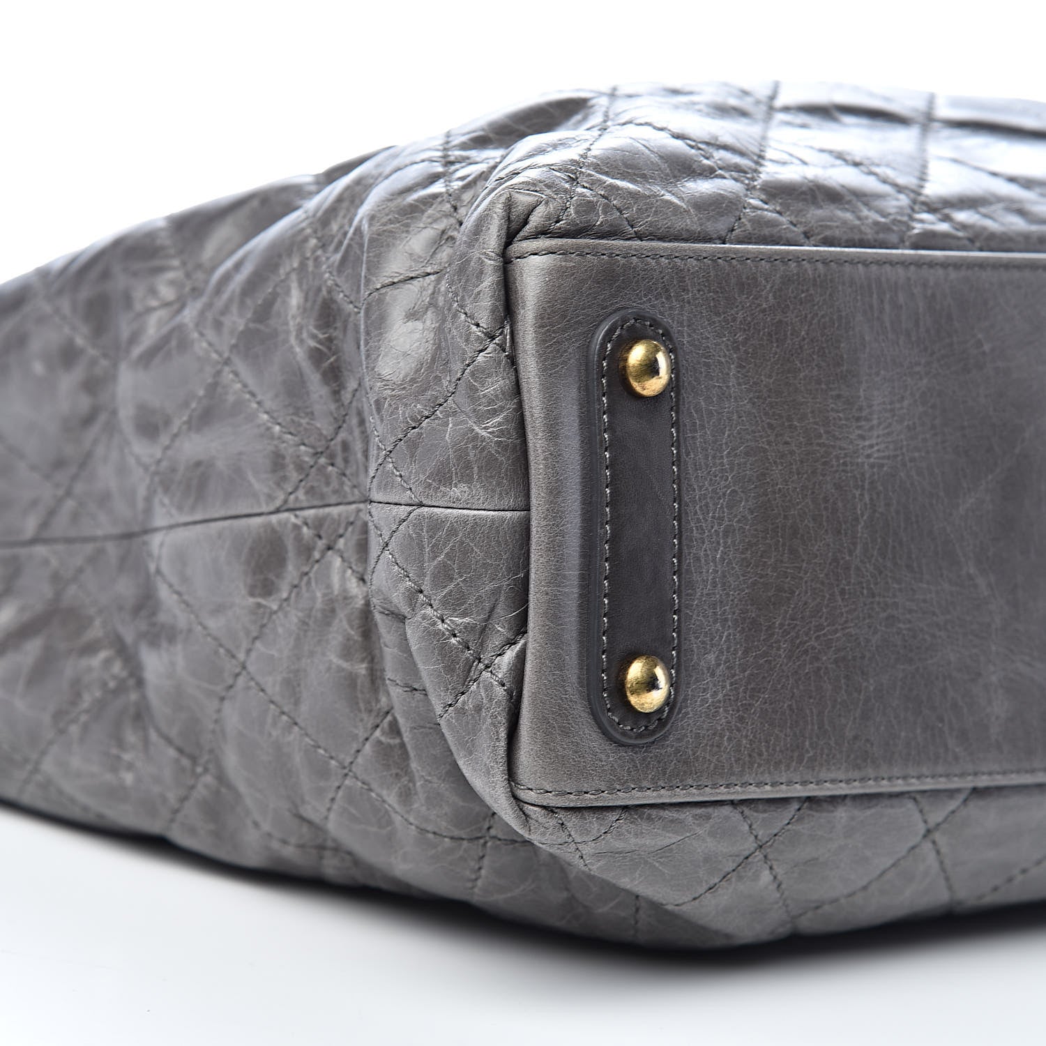 Chanel Glazed Calfskin Stingray Large Bindi CC Tote Grey 10 of 12