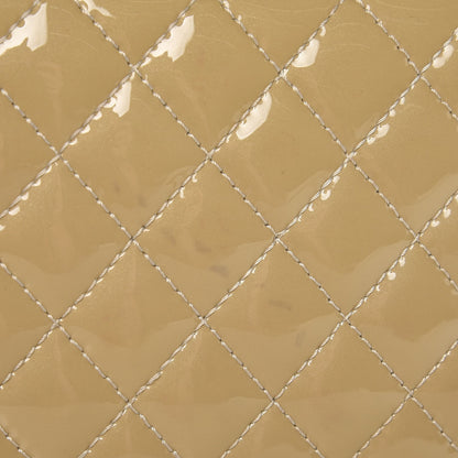 Chanel Patent Calfskin Quilted Brilliant East West Flap Clutch Beige 8 of 8