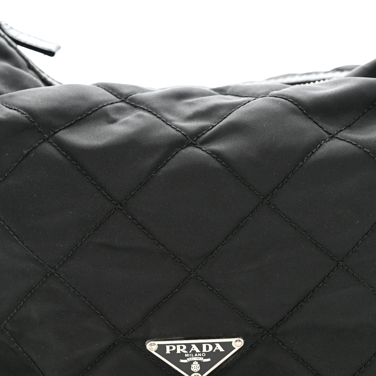 Tessuto Nylon Quilted Shoulder Bag Black