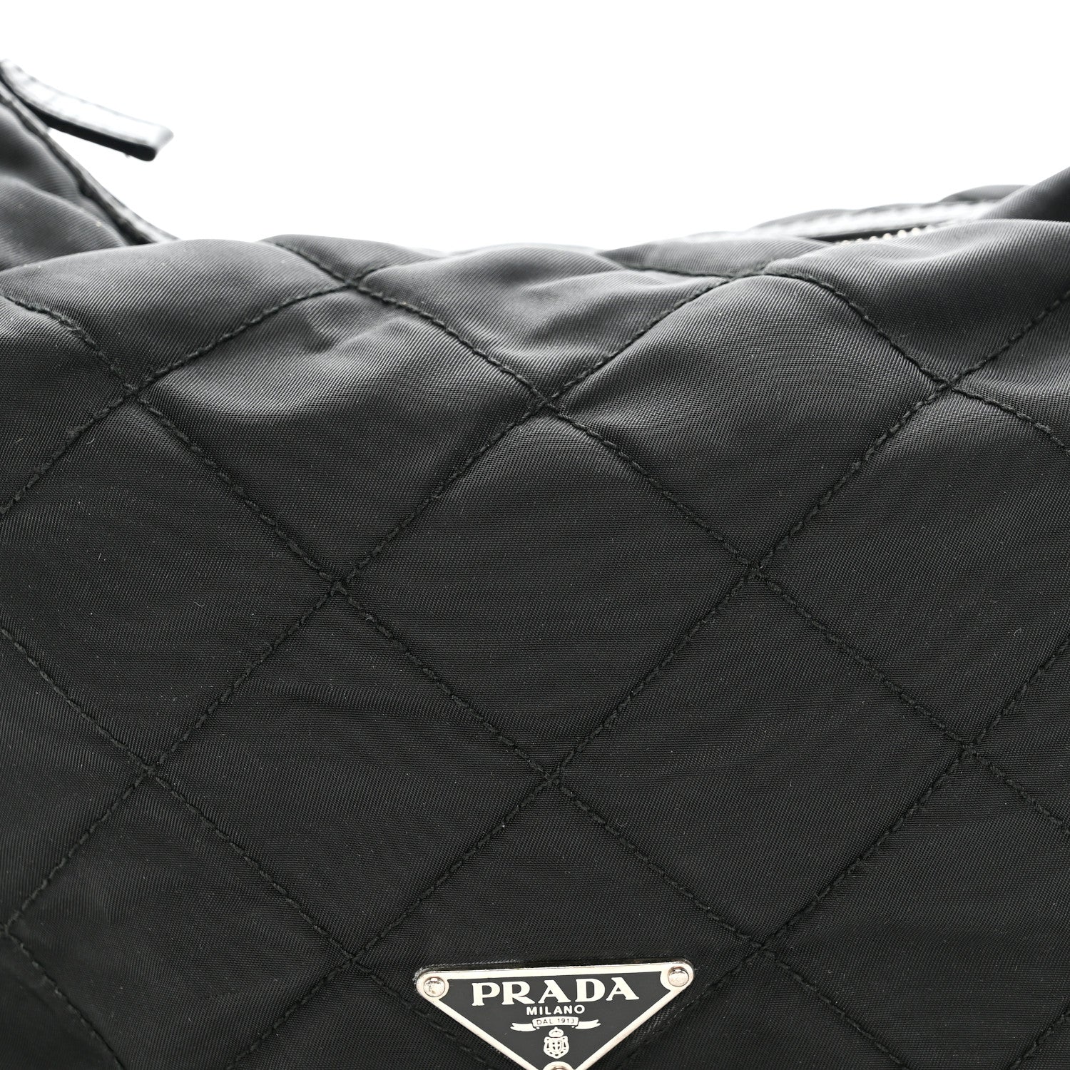 Prada Tessuto Nylon Quilted Shoulder Bag Black 8 of 10