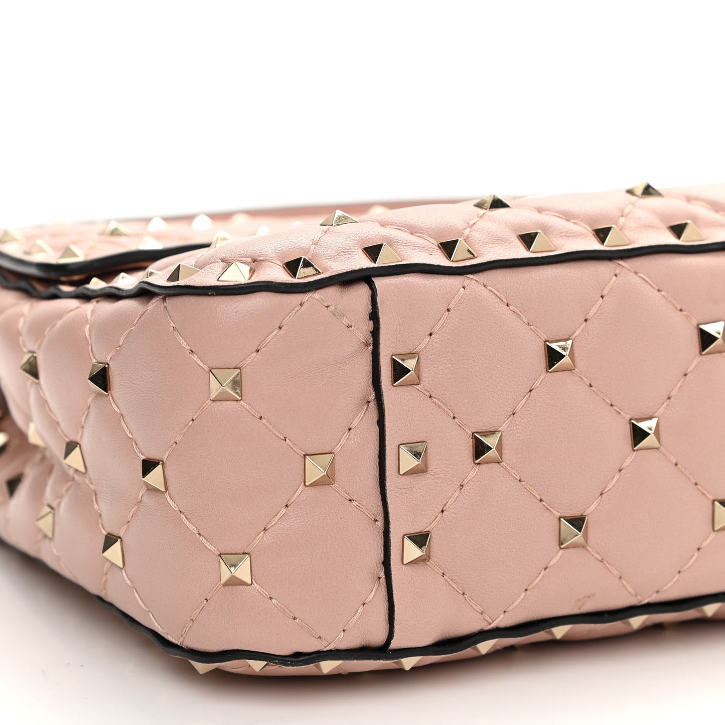 Lambskin Medium Rockstud Spike Shoulder Bag Poudre