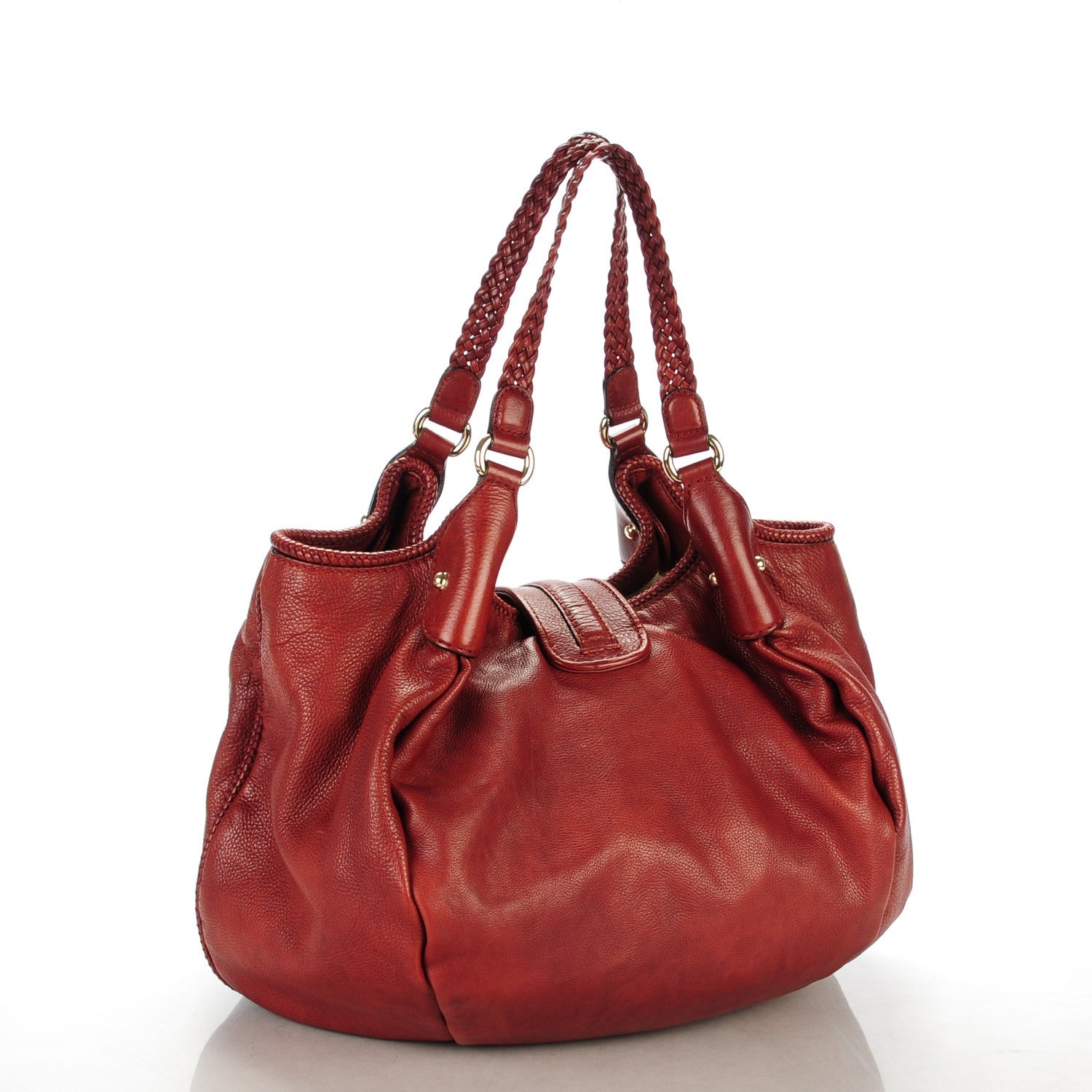 Gucci Pebbled Calfskin Medium Marrakech Shoulder Bag Red 3 of 7