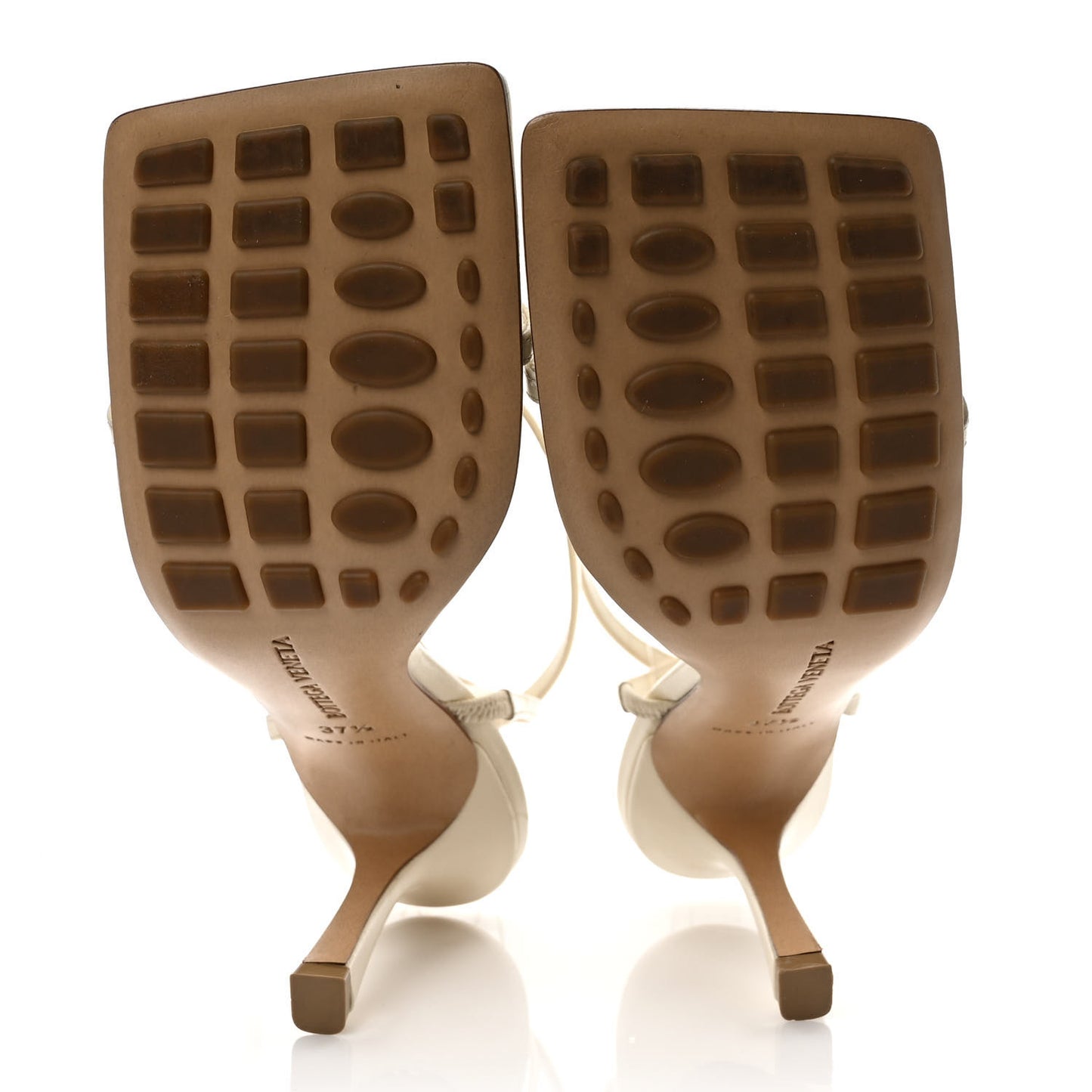 Lambskin Studded Stretch Multi Strap 90mm Sandals 37.5 Sea Salt