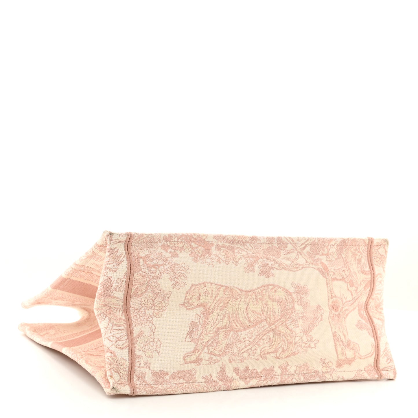 Canvas Embroidered Medium Dioriviera Toile De Jouy Book Tote Rose