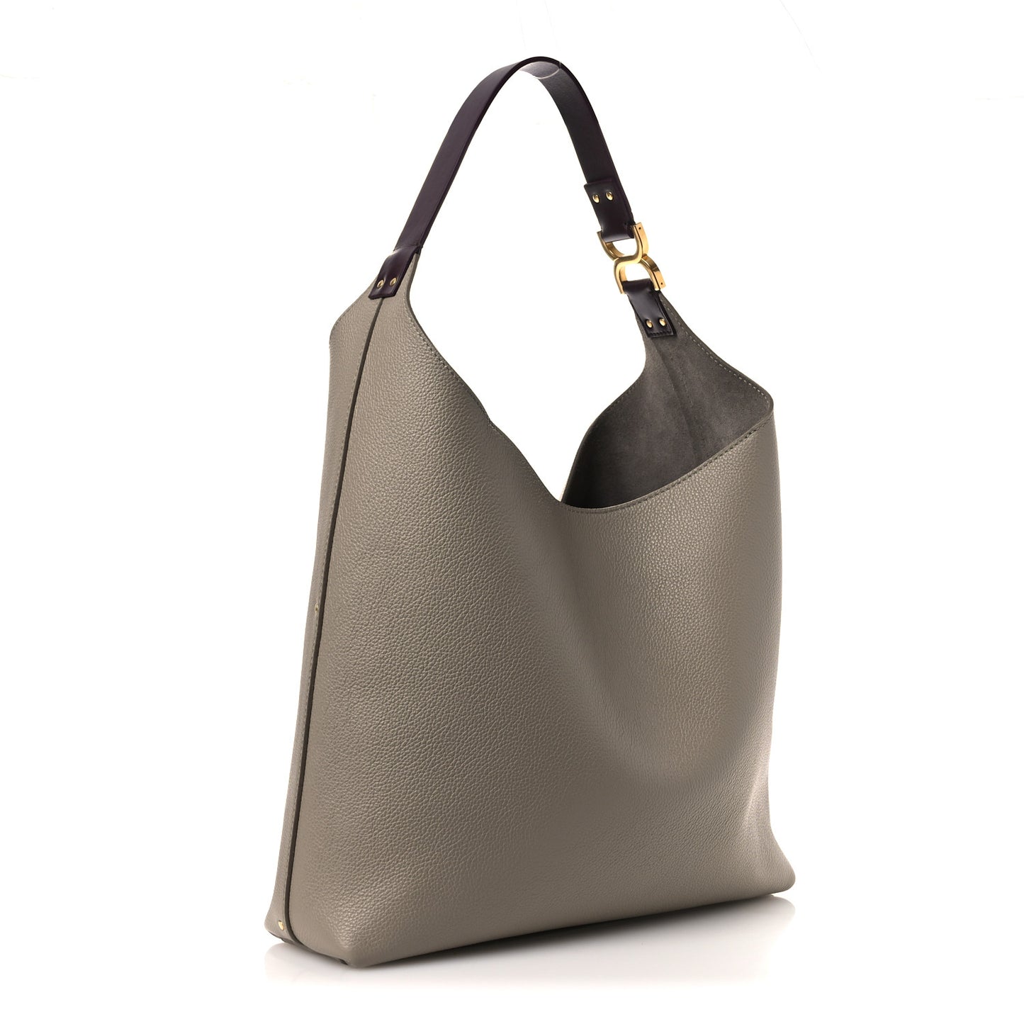 Grained Calfskin Marcie Hobo Bag Motty Grey