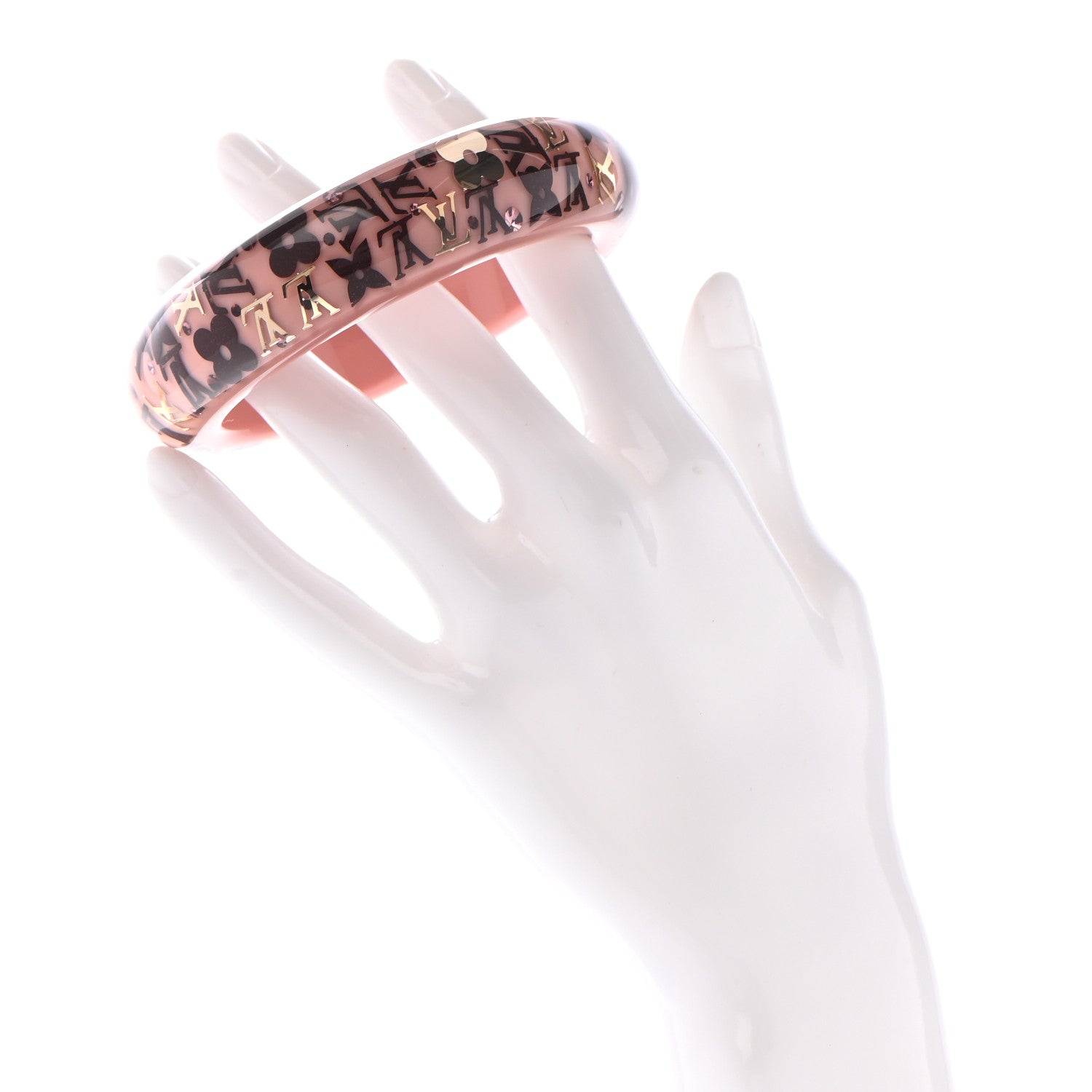 Louis Vuitton Resin Swarovski Medium Inclusion Bracelet GM Rose Poudre 2 of 4