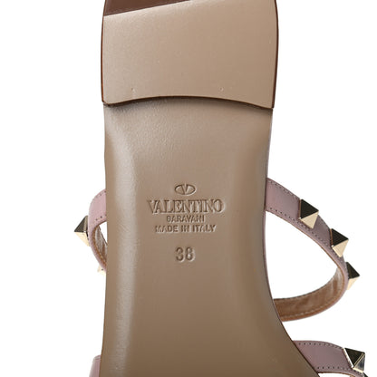 Valentino Garavani Nappa Rockstud Caged Flat Slide Sandals 38 Water Rose 6 of 11