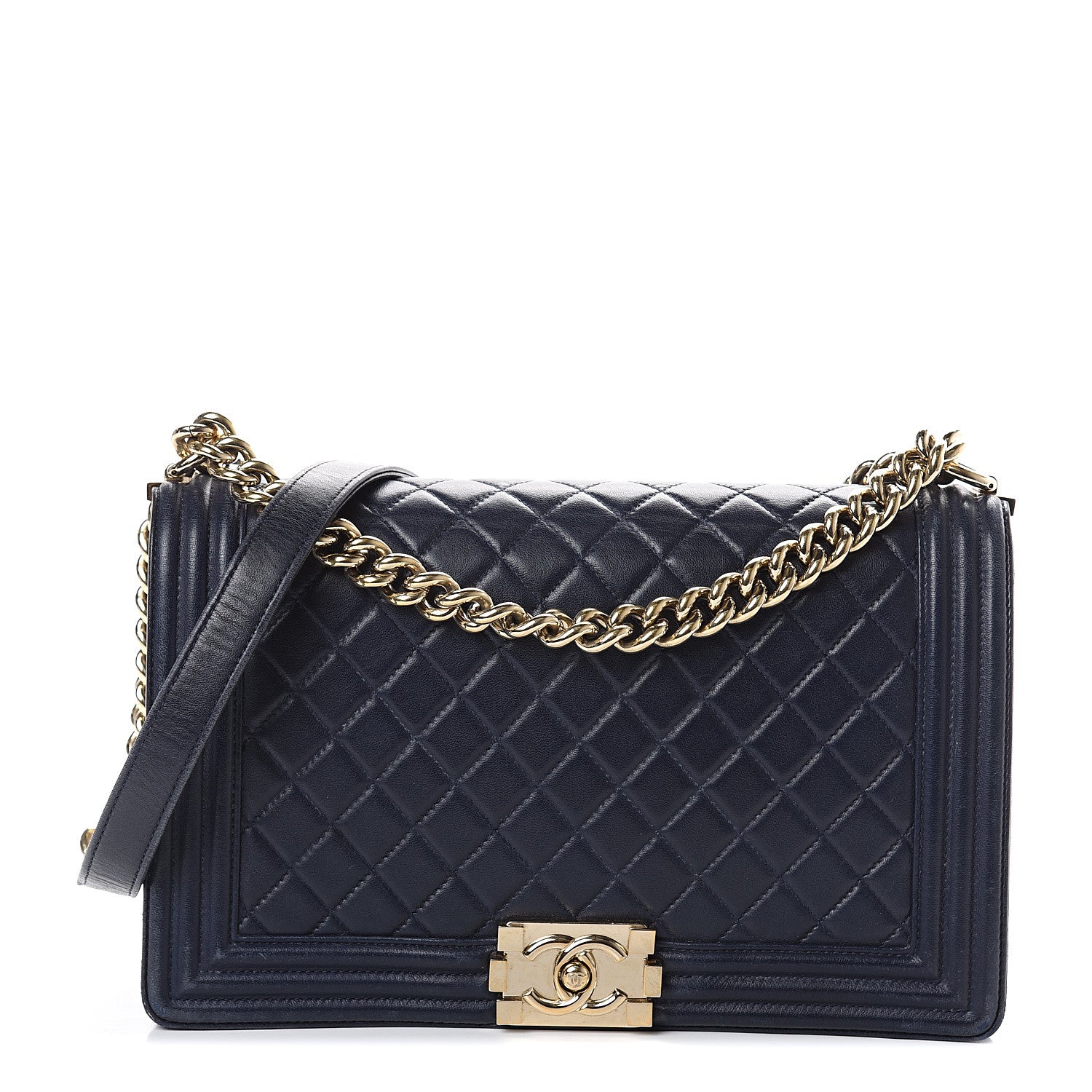 Chanel Lambskin Quilted New Medium Boy Flap Navy Blue 1 of 9